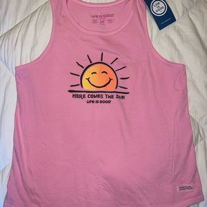 Life Is Good pink tank top